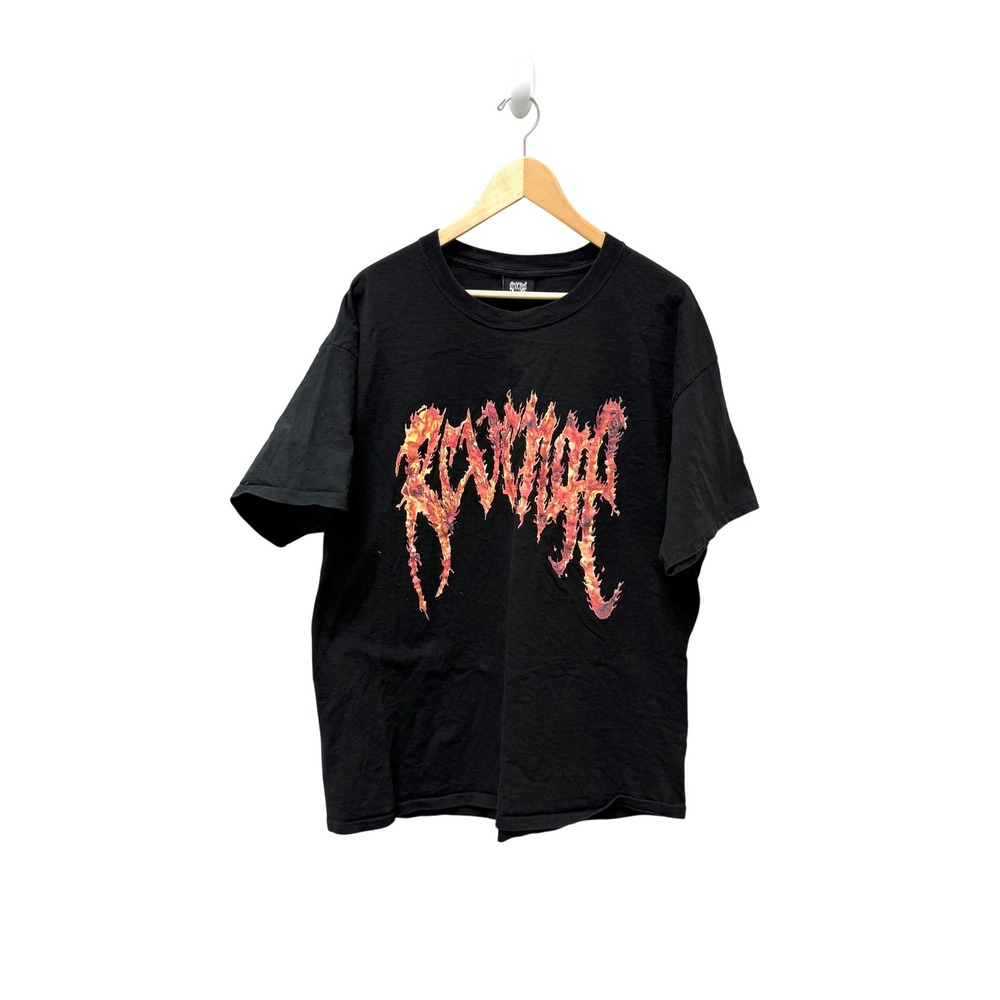 Revenge‎ Clothing Black Flame Logo T Shirt Mens X Large